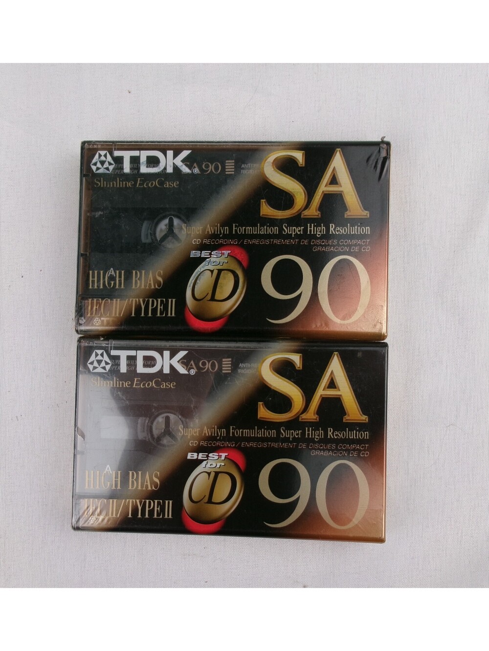 TDK SA90 Blank Cassette Tapes Lot of 2 Sealed 90 Min Type II High Bias